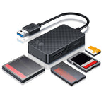 KAWAU C366 USB3.0 Card Reader Multi-Port CF / TF / SD / MS Card Reader with 15cm Cable (Single Drive Letter Display)