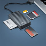 KAWAU C366 USB3.0 Card Reader Multi-Port CF / TF / SD / MS Card Reader with 15cm Cable (Single Drive Letter Display)