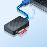 KAWAU C366 USB3.0 Card Reader Multi-Port CF / TF / SD / MS Card Reader with 15cm Cable (Single Drive Letter Display)