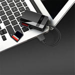 KAWAU C369DUO USB3.0 Card Reader Adapter Support CF / TF / SD / MS Portable 4-in-1 Cabled Card Reader