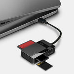 KAWAU C369DUO USB3.0 Card Reader Adapter Support CF / TF / SD / MS Portable 4-in-1 Cabled Card Reader