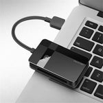KAWAU C369DUO USB3.0 Card Reader Adapter Support CF / TF / SD / MS Portable 4-in-1 Cabled Card Reader