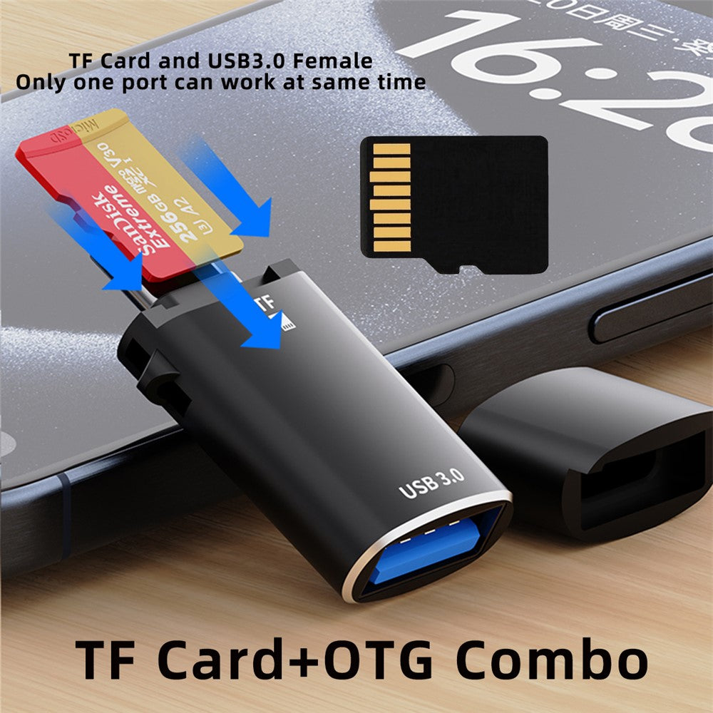 UC-035-TF 10 Gbps Typ-C till USB 3.0 Hona OTG+TF Kortläsaradapter för Bärbar Dator Surfplatta mobil