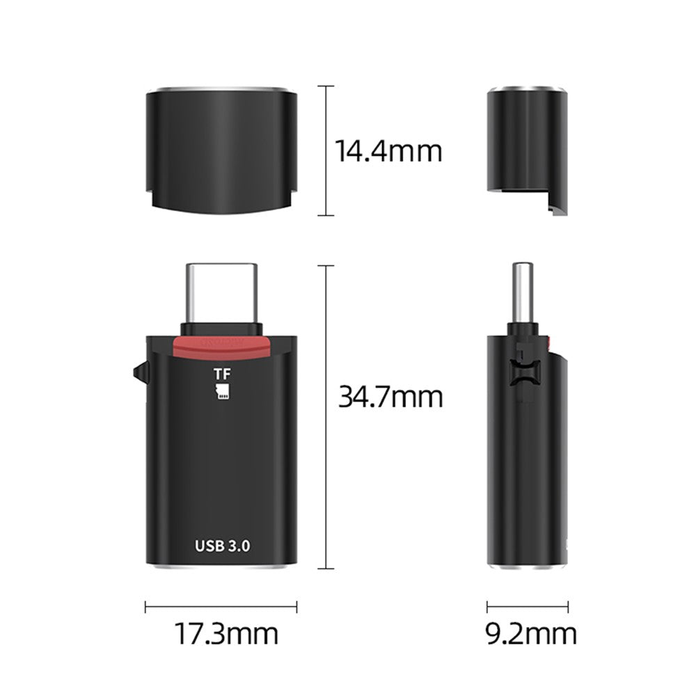 UC-035-TF 10 Gbps Typ-C till USB 3.0 Hona OTG+TF Kortläsaradapter för Bärbar Dator Surfplatta mobil