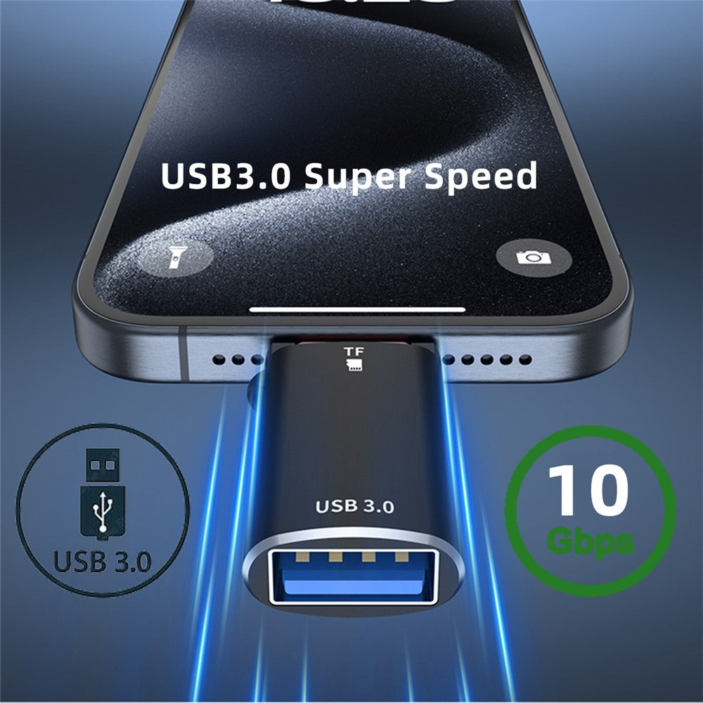 UC-035-TF 10 Gbps Typ-C till USB 3.0 Hona OTG+TF Kortläsaradapter för Bärbar Dator Surfplatta mobil