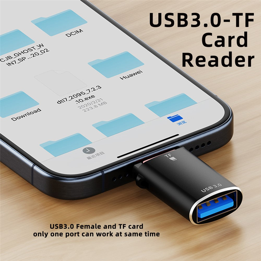 UC-035-TF 10 Gbps Typ-C till USB 3.0 Hona OTG+TF Kortläsaradapter för Bärbar Dator Surfplatta mobil