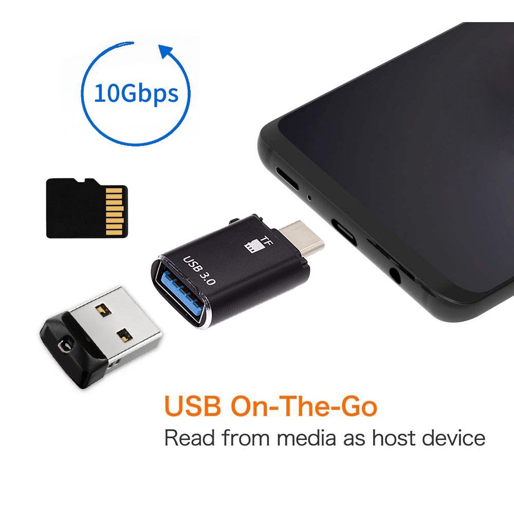 UC-035-TF 10 Gbps Typ-C till USB 3.0 Hona OTG+TF Kortläsaradapter för Bärbar Dator Surfplatta mobil