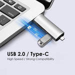 MICRODRIVE 6-in-1 Aluminum Alloy Card Reader with USB2.0 / Type-C Plug