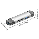 MICRODRIVE 6-in-1 Aluminum Alloy Card Reader with USB2.0 / Type-C Plug
