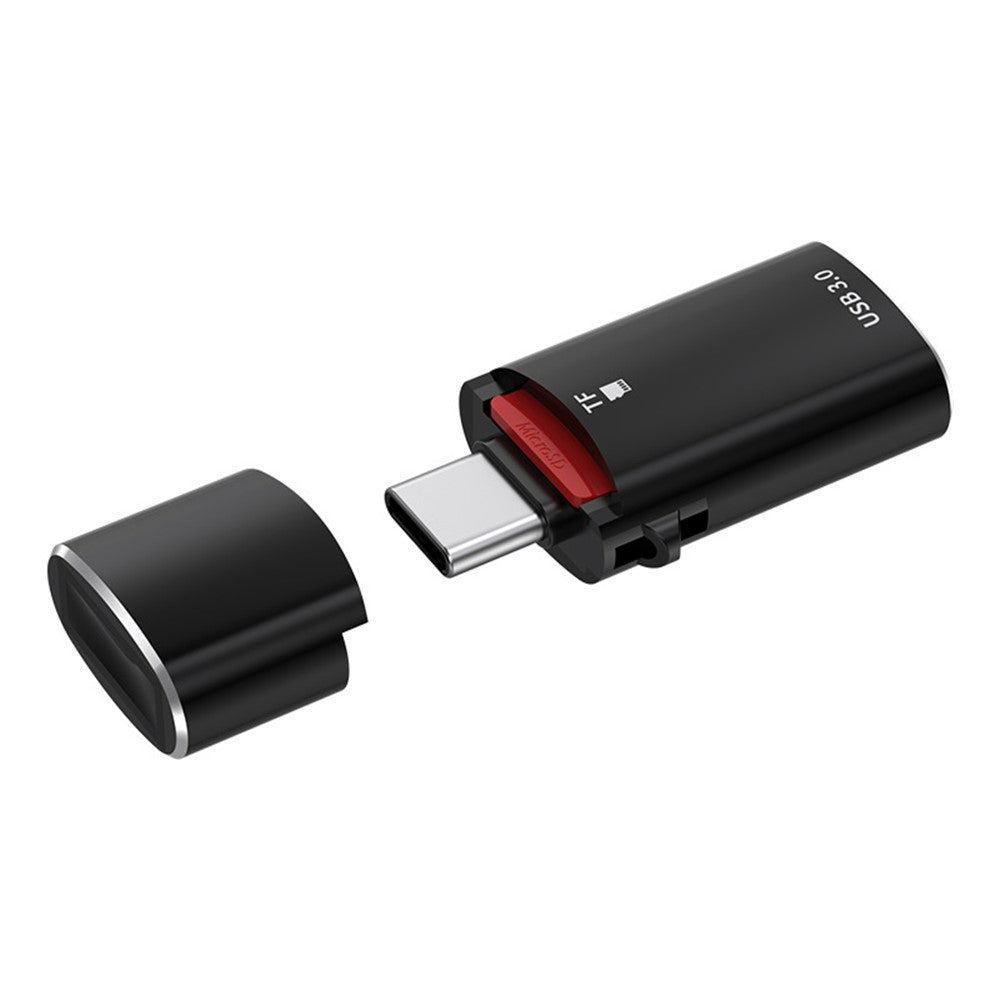 JS-72 High-Speed USB 3.0 Converter Type-C OTG Adapter with TF Card, USB Drive 2-in-1 Card Reader