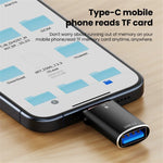 JS-72 High-Speed USB 3.0 Converter Type-C OTG Adapter with TF Card, USB Drive 2-in-1 Card Reader