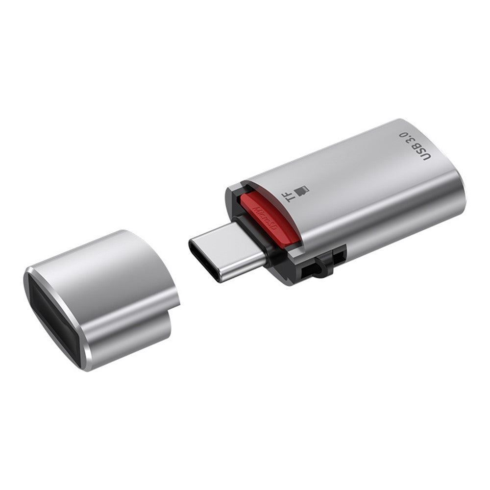 JS-72 High-Speed USB 3.0 Converter Type-C OTG Adapter with TF Card, USB Drive 2-in-1 Card Reader