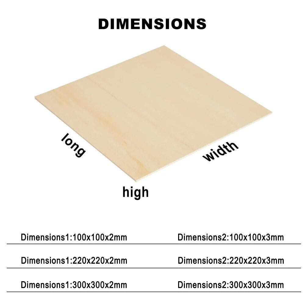 ACMER 220x220x2mm træplader til håndværk, lindeplader, tykke krydsfinerplader