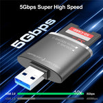 For PC Laptop Camera 2-in-1 SD / TF to USB 3.0 Card Reader Supports SDHC SDXC MMC UHS-I