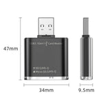 For PC Laptop Camera 2-in-1 SD / TF to USB 3.0 Card Reader Supports SDHC SDXC MMC UHS-I