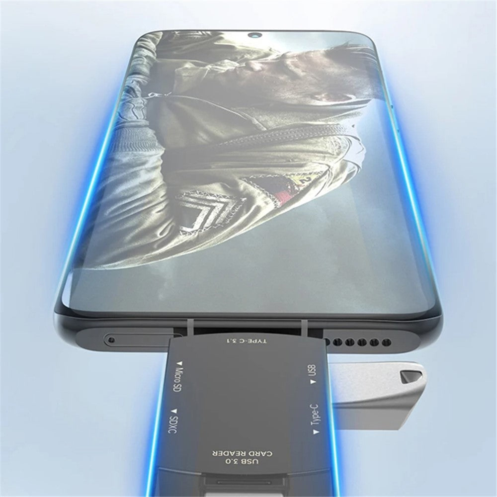 D204 SD-kortläsare USB A+USB C till TF-kort / SDXC / USB-A / USB-C minneskortläsaradapter