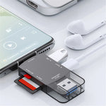 D204 SD-kortläsare USB A+USB C till TF-kort / SDXC / USB-A / USB-C minneskortläsaradapter