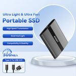 EAGET ET-M8 480GB Portable SSD 500MB / S High Speed Aluminum Alloy Type C External Solid State Drive