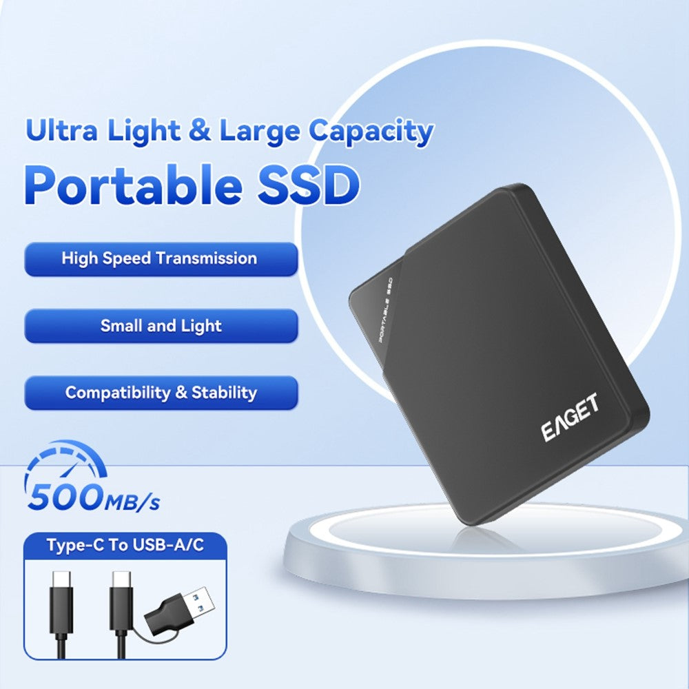EAGET ET-M9 1TB Portable SSD 5Gbps Type C External Solid State Drive for Windows  /  Mac  /  Linux