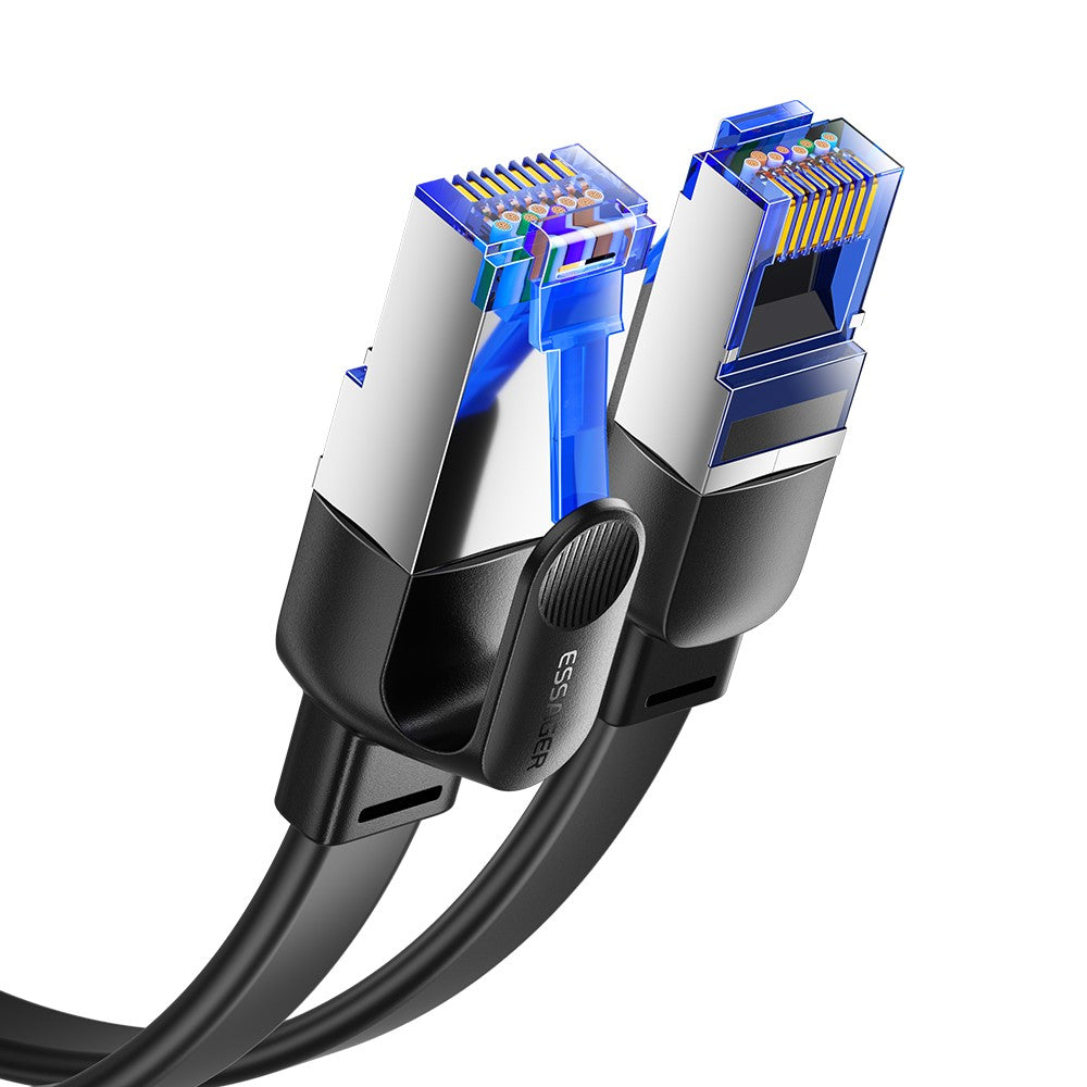 ESSAGER EXCWXY-JH01-P PVC 1m CAT8 Ethernet Flat Cable Home Office 40Gbps 2000MHz Network Cable