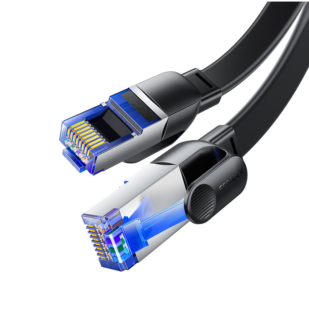 ESSAGER EXCWXY-JH01-P PVC 1m CAT8 Ethernet Flat Cable Home Office 40Gbps 2000MHz Network Cable