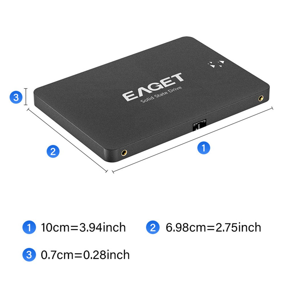 EAGET S205 120GB 2.5 Inch SATA III SSD Disk Case Internal Solid State Hard Drive Enclosure for Laptop Desktop Computer