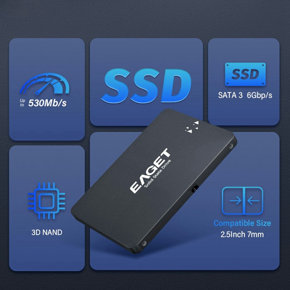 EAGET S205 1TB 2.5 Inch SATA III SSD Disk Case Internal Solid State Hard Drive Enclosure for Laptop Desktop Computer