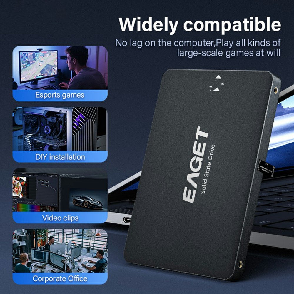 EAGET S205 1TB 2.5 Inch SATA III SSD Disk Case Internal Solid State Hard Drive Enclosure for Laptop Desktop Computer