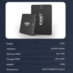 EAGET S205 1TB 2.5 Inch SATA III SSD Disk Case Internal Solid State Hard Drive Enclosure for Laptop Desktop Computer