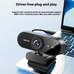 Q8 USB Computer Webkamera 1080P HD-kamera til onlineundervisning/livestreaming/videokonferencer