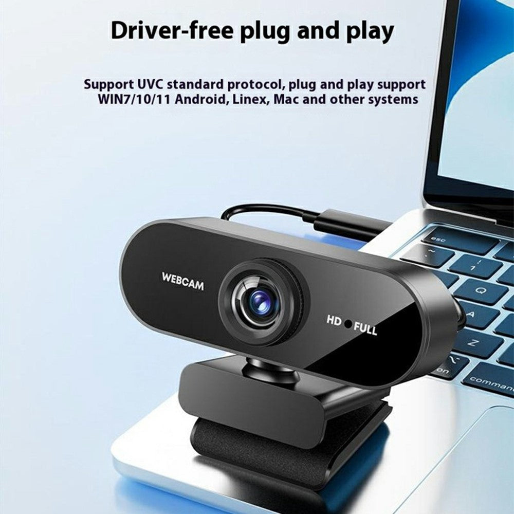 Q8 USB Computer Webkamera 1080P HD-kamera til onlineundervisning/livestreaming/videokonferencer