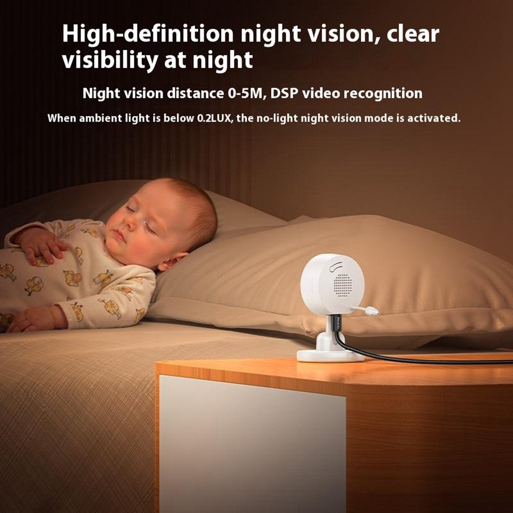 YESIDO KM26 Babyvakt 3,5 tums LCD-skärm Nattseende Temperaturmätning 2,4G trådlös kamera, EU-kontakt