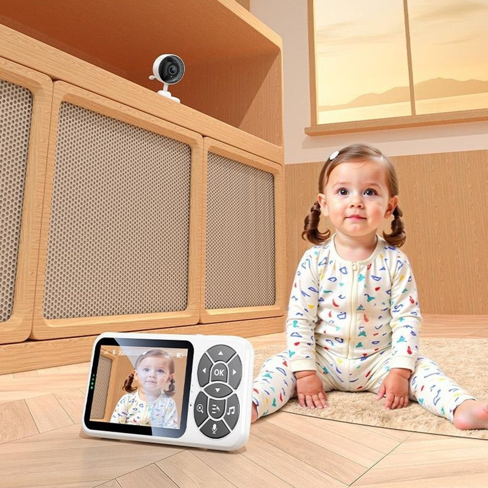 YESIDO KM26 Babyvakt 3,5 tums LCD-skärm Nattseende Temperaturmätning 2,4G trådlös kamera, EU-kontakt