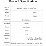 ORICO-M4Max 10Gbps 1TB MiniMate Desktop External SSD Multiple Ports TF / SD Card Slots