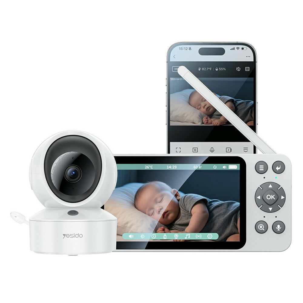 YESIDO KM28 Babyvaktkamera 2.4G+WiFi 1080P HD-videokamera med mörkerseende