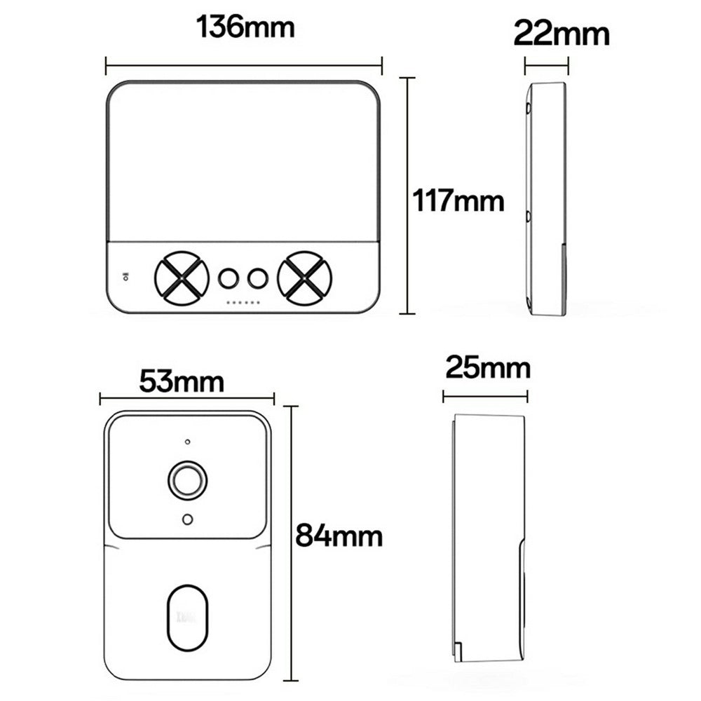 YESIDO KM27 2.4G Wireless Video Doorbell with Visual Two-Way Chat  /  Night Vision for Home