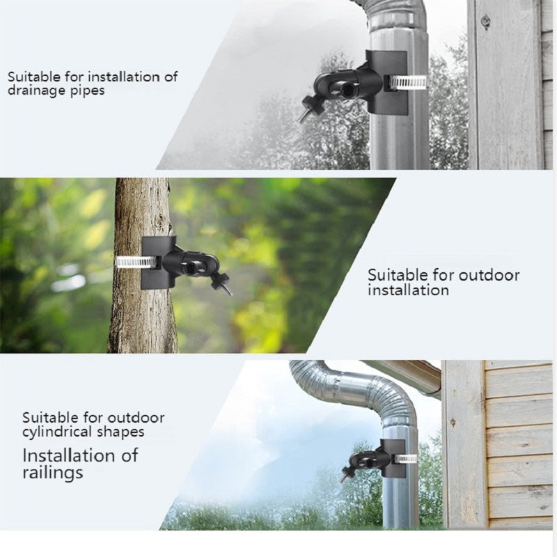 For CCTV Camera 360 Degree Rotatable Pole Mount Bracket with 1/4 Inch Universal Screw Hole Security Camera Clamp Stand