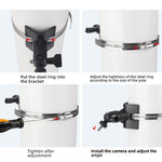 For CCTV Camera 360 Degree Rotatable Pole Mount Bracket with 1/4 Inch Universal Screw Hole Security Camera Clamp Stand