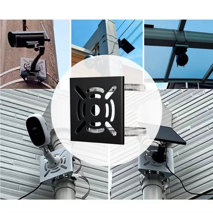 Security Camera Holder Pole Clamp Bracket 360 Degree Adjustable Steel Mounting Stand