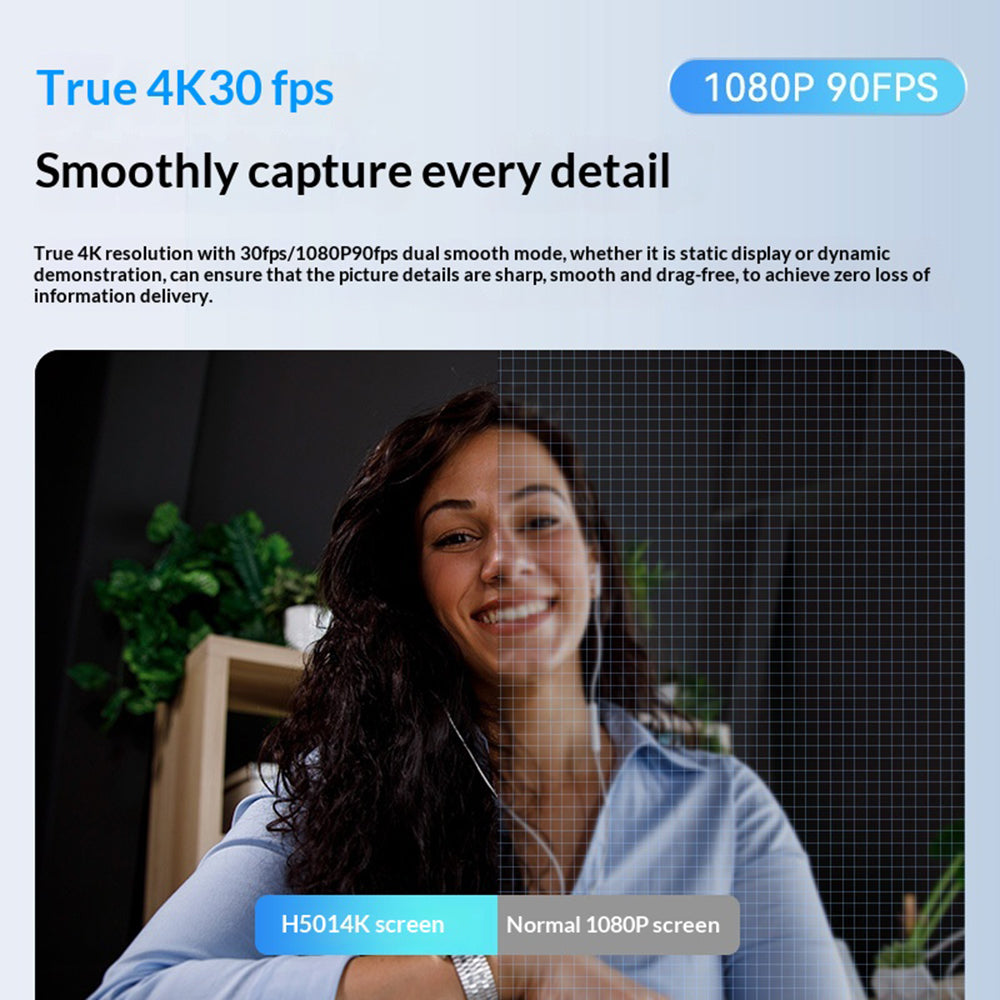 H501 4K Webcam Auto Focus Noise Reduction USB Camera for Video Conference / Live Streaming / Online Meeting