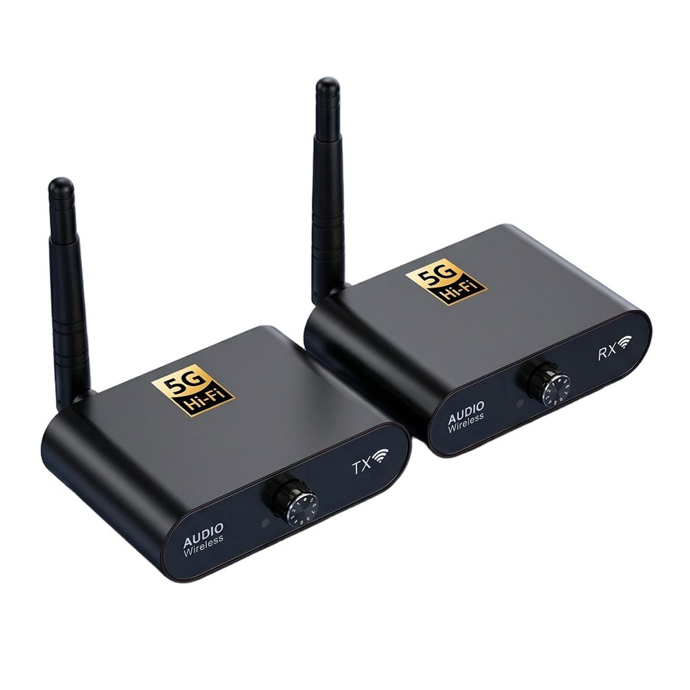 AU5810 5.8G Wireless Audio Transmitter Receiver Set 100M Range 1TX to 10RX Hi-Fi AUX Adapter for Multi-Room