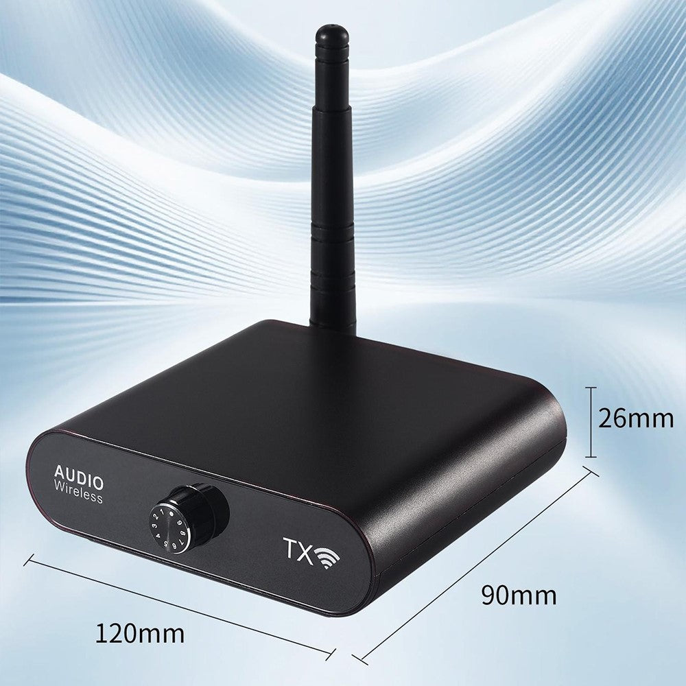 AU5810 5.8G Wireless Audio Transmitter Receiver Set 100M Range 1TX to 10RX Hi-Fi AUX Adapter for Multi-Room