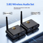 AU5810 5.8G Wireless Audio Transmitter Receiver Set 100M Range 1TX to 10RX Hi-Fi AUX Adapter for Multi-Room