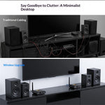 AU5810 5.8G Wireless Audio Transmitter Receiver Set 100M Range 1TX to 10RX Hi-Fi AUX Adapter for Multi-Room