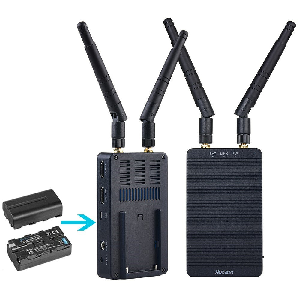 MEASY T1850 1080P Wireless HD Transmitter Receiver System 500m 5GHz Audio Video Point-to-Point Screen Mirroring for Camera Monitor