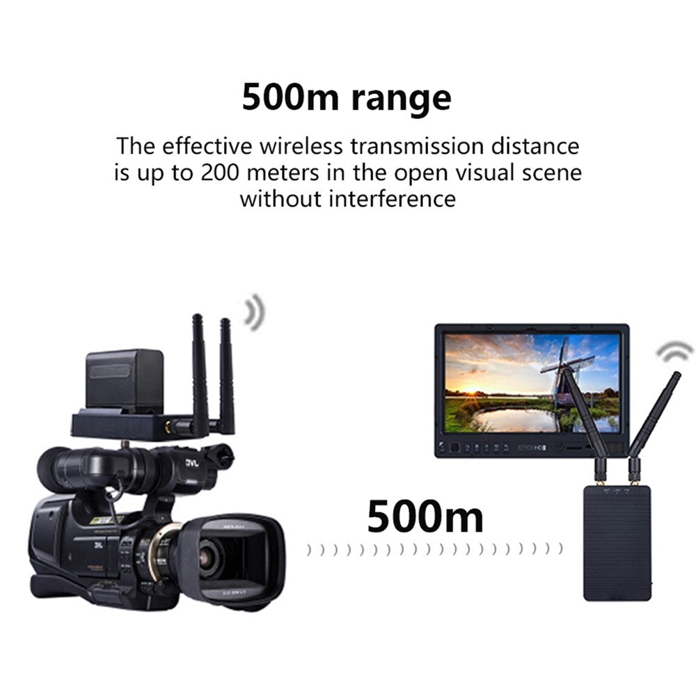 MEASY T1850 1080P Wireless HD Transmitter Receiver System 500m 5GHz Audio Video Point-to-Point Screen Mirroring for Camera Monitor