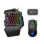 HXSJ A883 Kablet RGB Gaming Mus + V100 Gaming Tastatur med 35 Taster til Én Hånd + P8 Bærbar Tastatur-Mus-Konverter til Android