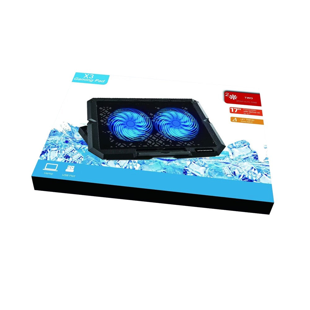 X3 Laptop Cooling Pad 7 Speed Adjustable Silent Fan Stand With Dual 14CM Fans USB Powered Height Adjustable