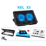 X3 Laptop Cooling Pad 7 Speed Adjustable Silent Fan Stand With Dual 14CM Fans USB Powered Height Adjustable