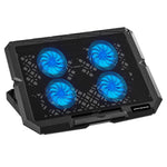 X4 Laptop Cooling Pad 4 Fan Height Adjustable 7 Levels Speed Control Noiseless Stand